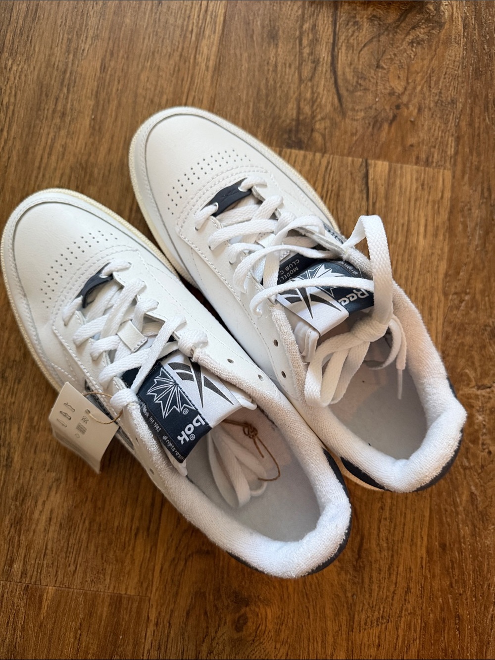 Reebok White and Navy Athletic Shoes